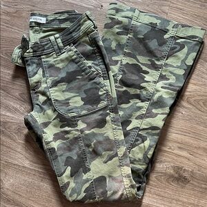 Garage Women’s Camo Flare Jeans in Olive Green